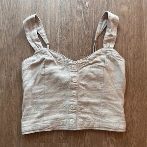 Abercrombie & Fitch Cropped Linen Tank
